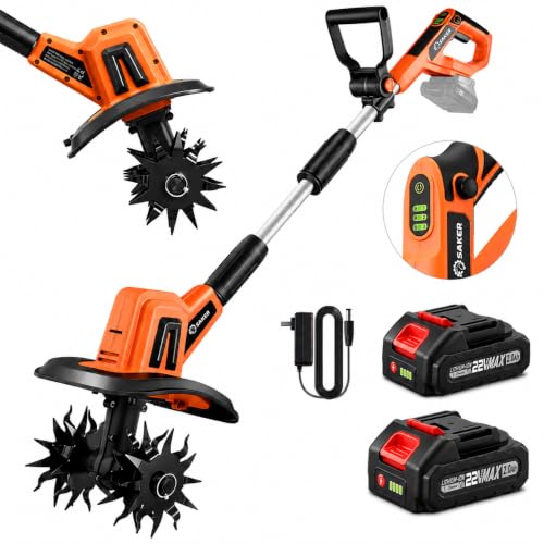 22V Cordless Tiller with Adjustable Speed