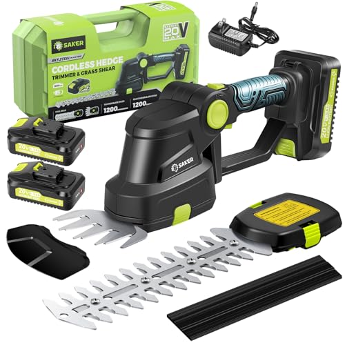 Cordless Hedge Trimmer 20V, Two-in-One Head
