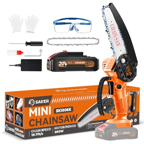 Mini Chainsaw 6-Inch, Upgraded Body, Second Run