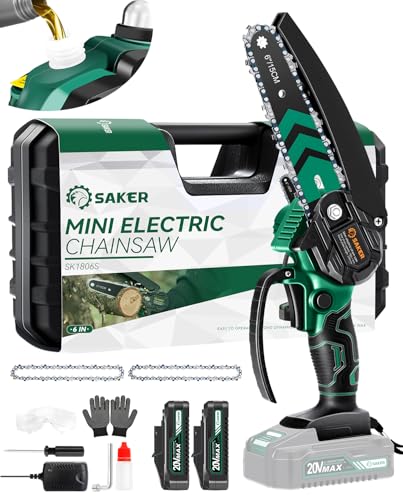 Mini Chainsaw with Auto Oiler and Three Chains