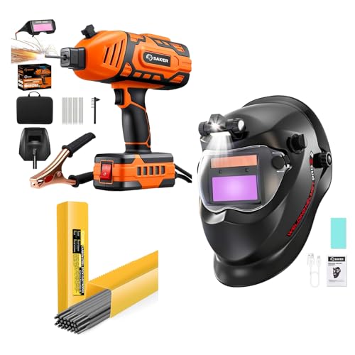 Portable Welder Orange, Helmet and Rods