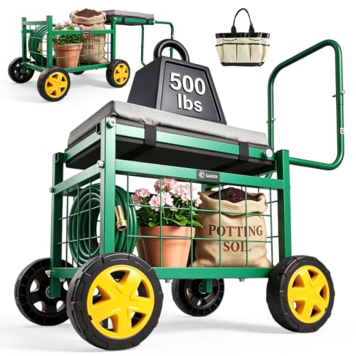 Rolling Work Seat with Basket, Luxury Version