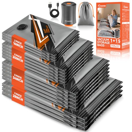 Travel Vacuum Bags, 15-Piece Combo