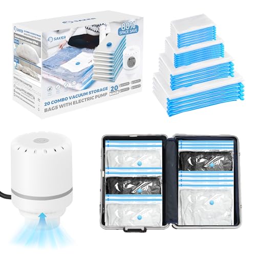 Vacuum Storage Bags with Pump, 20 Pack