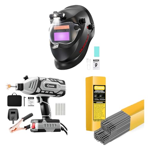Welding Machine, Five-Pound Rods and Helmet